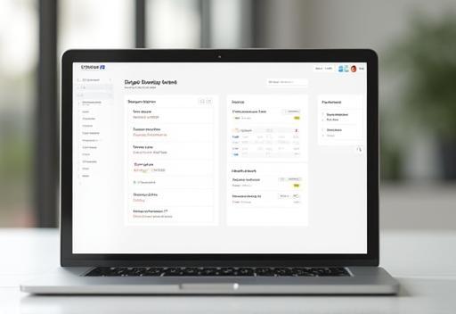 Mockup of the SaaS interface showing design or inventory features.